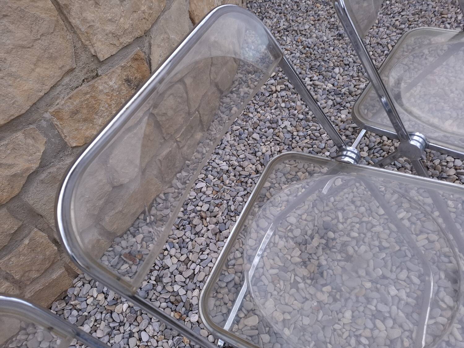 5 vintage 70'S chairs + Giancarlo Piretti Castelli support