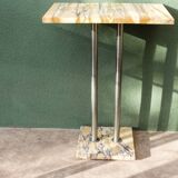 Art Deco console in onyx and steel