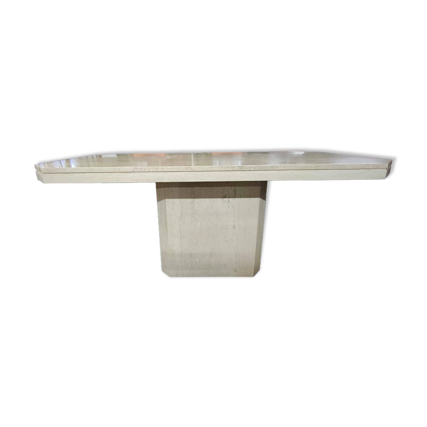 Vintage octagonal dining table travertine 1970s/1980s