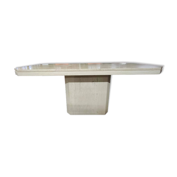 Table à manger octogonale vintage travertin1970/1980