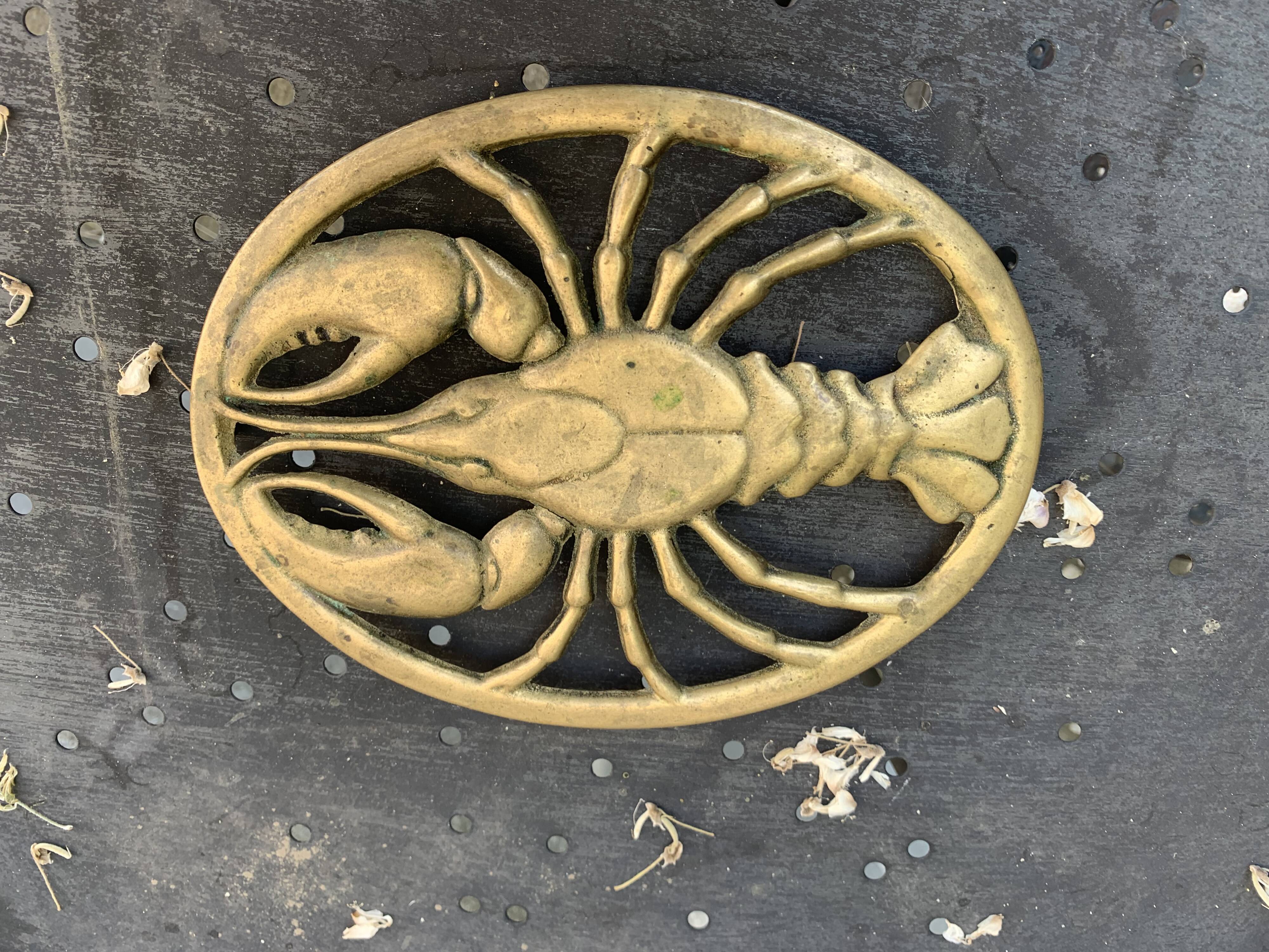 Golden brass underside vintage lobster