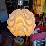 Vintage white plastic pendant lamp