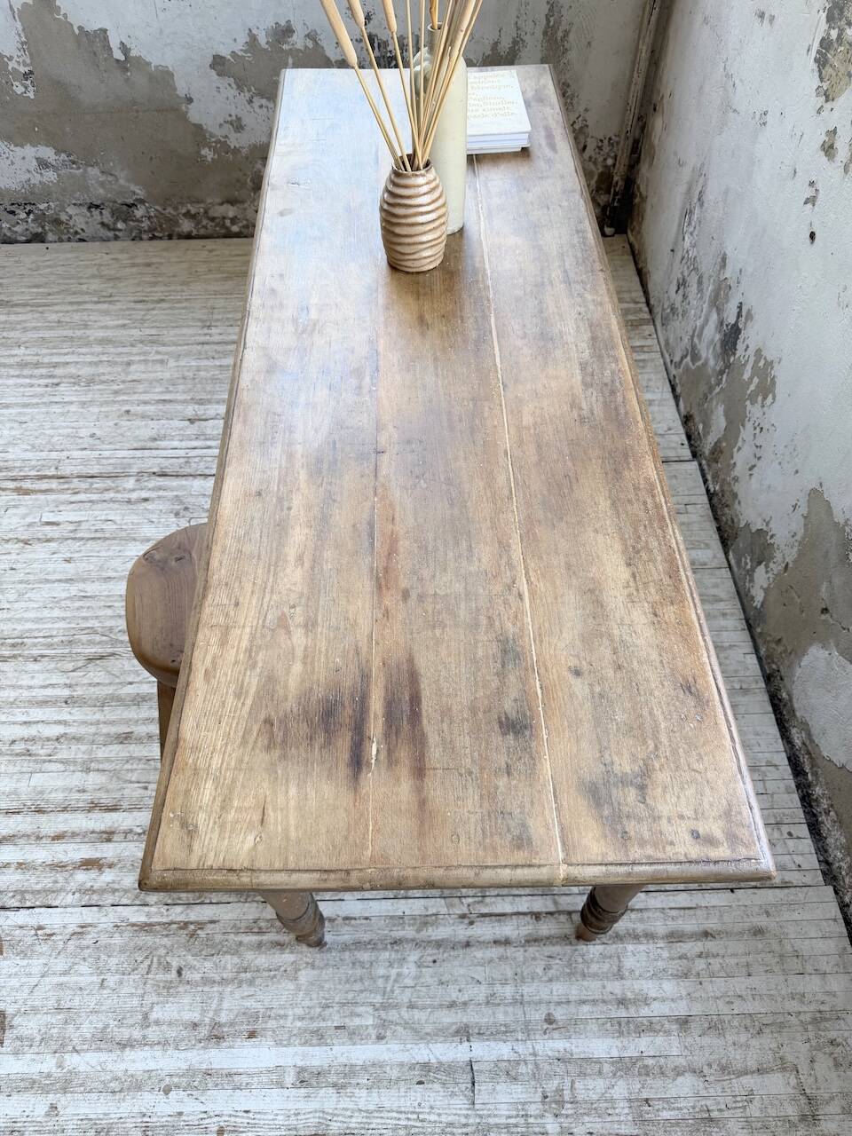 Table de ferme, bistrot en hêtre 1900