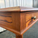 Antique desk in pitch pine, turned legs, drawer – superb patina.