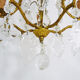 Bronze cage chandelier and glass stamps, at 5 lights. Year 50 60