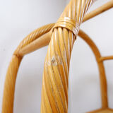 Vintage bamboo bookcase with drawers, 1980s