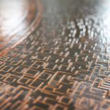 Mid-century copper and wood coffee table, Vad Trevarefrikk, Norway, 1960s.