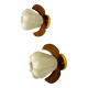 Pair of pear-shaped "Cocoon" wall sconces, resin and pine wood, Italy, circa 1970s