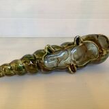 Long ashtray with barbotine shell