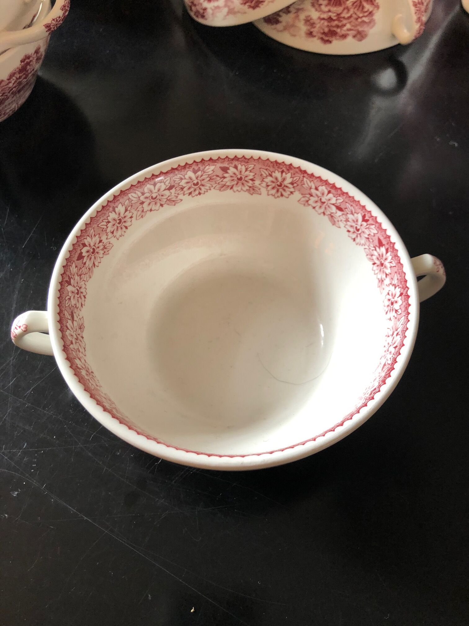 English tea service in pink faience