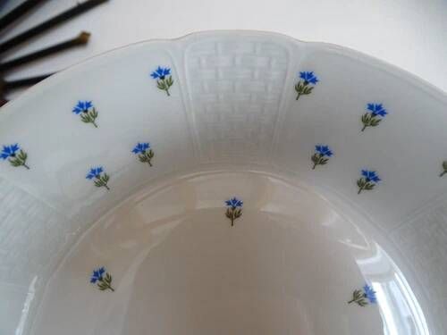10 deep plates Limoges GDA porcelain with blue cornflowers 1930 Ø 19 cm