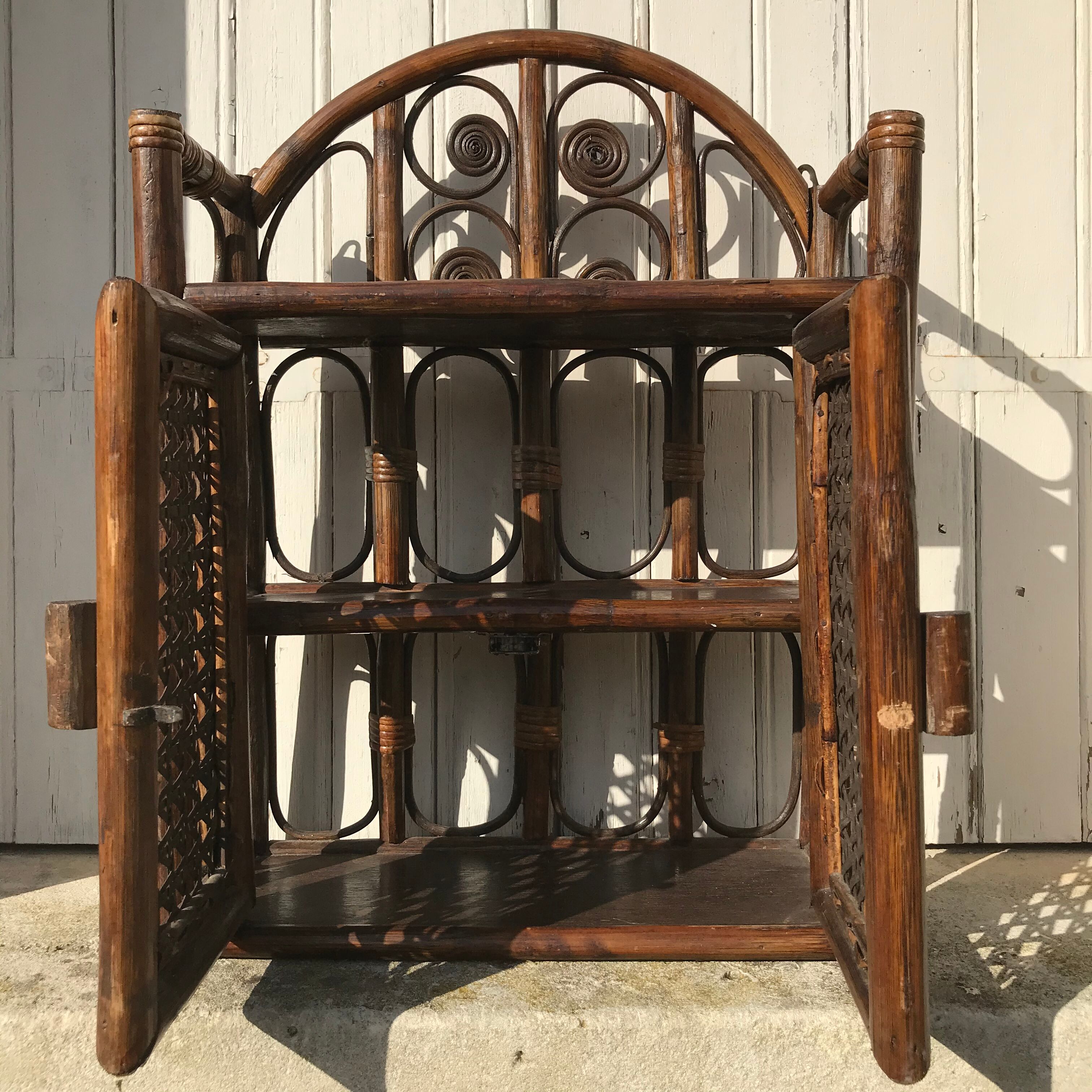 Vintage rattan cabinet