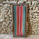Red and green striped wooden deckchair