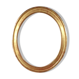 Old oval frame gilded wood with gold leaf 58.5x48.5 cm, foliage 49.8x40.8 cm SB