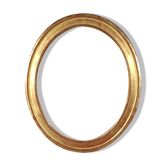 Old oval frame gilded wood with gold leaf 58.5x48.5 cm, foliage 49.8x40.8 cm SB