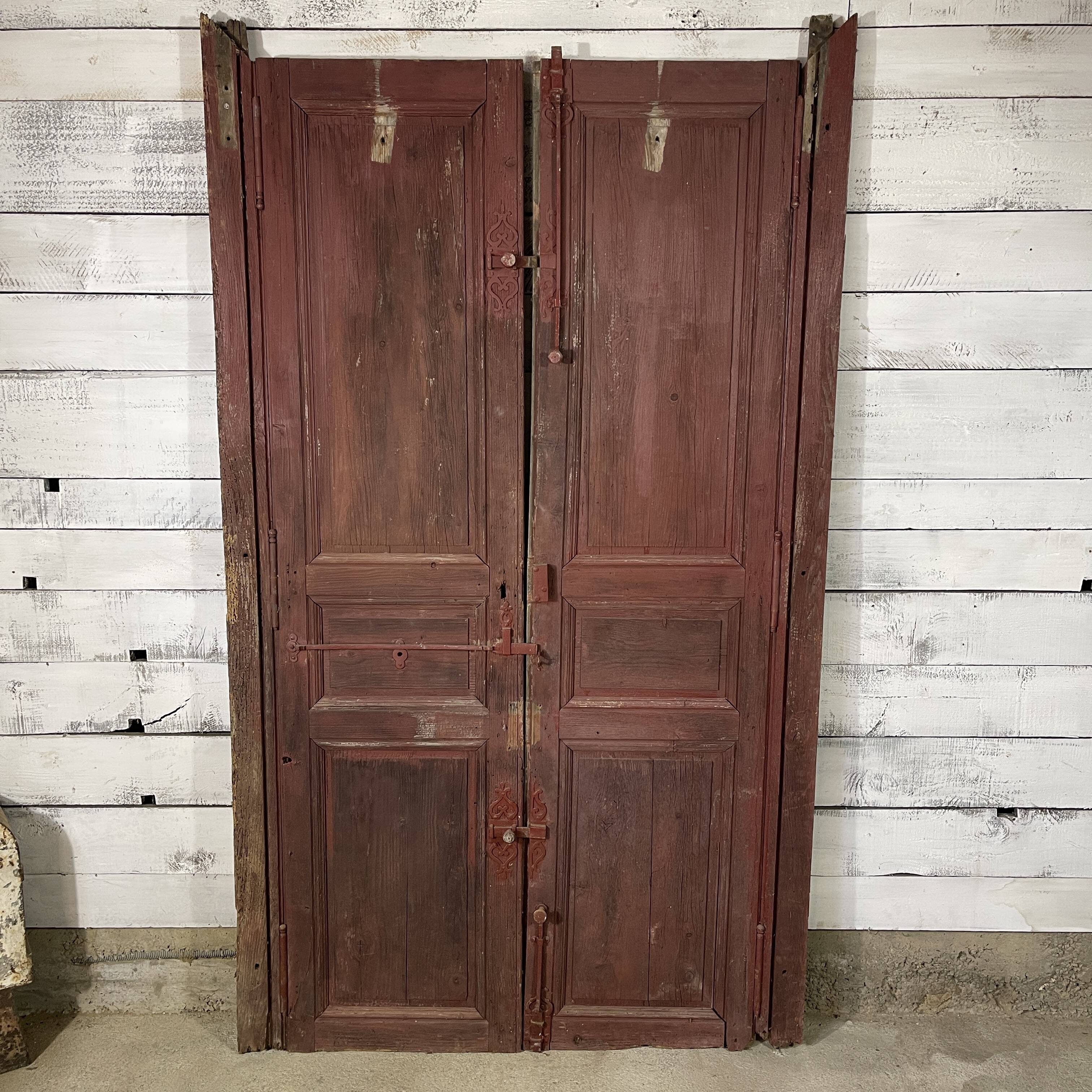 Double weathered wooden door