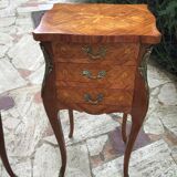 Pair of Louis XV style marquetry bedside tables