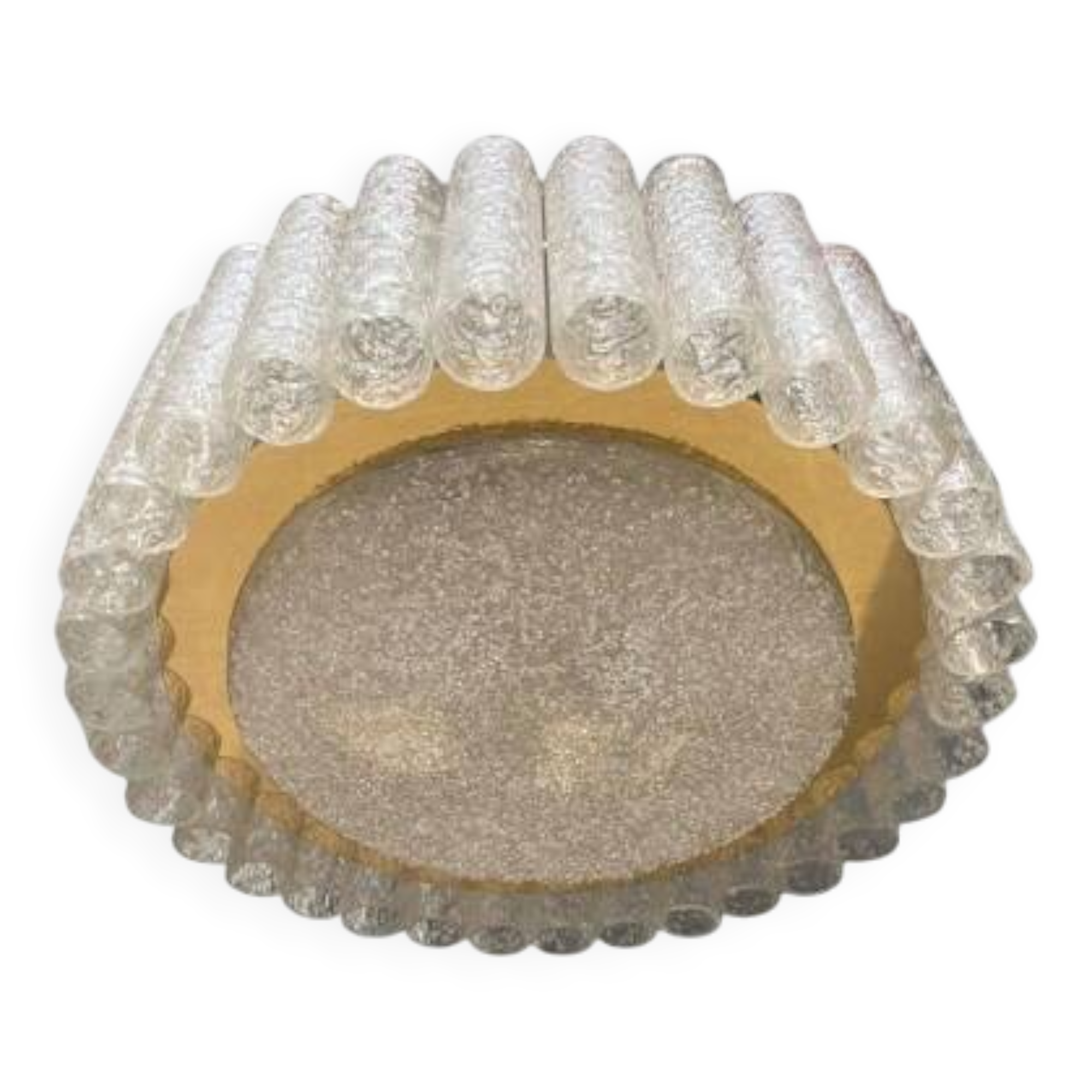 Metal and glass ceiling light