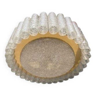 Metal and glass ceiling light