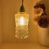 Vintage portable lamp - molded glass