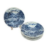 Lot de 6 assiettes creuses Castellania bleu vintage