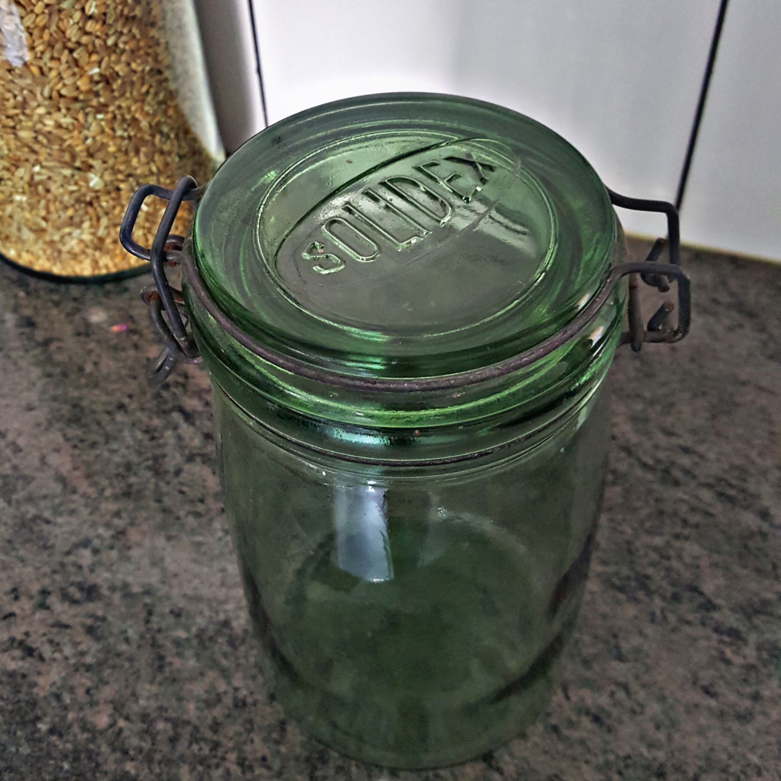 Bocal en verre vert Solidex 1L