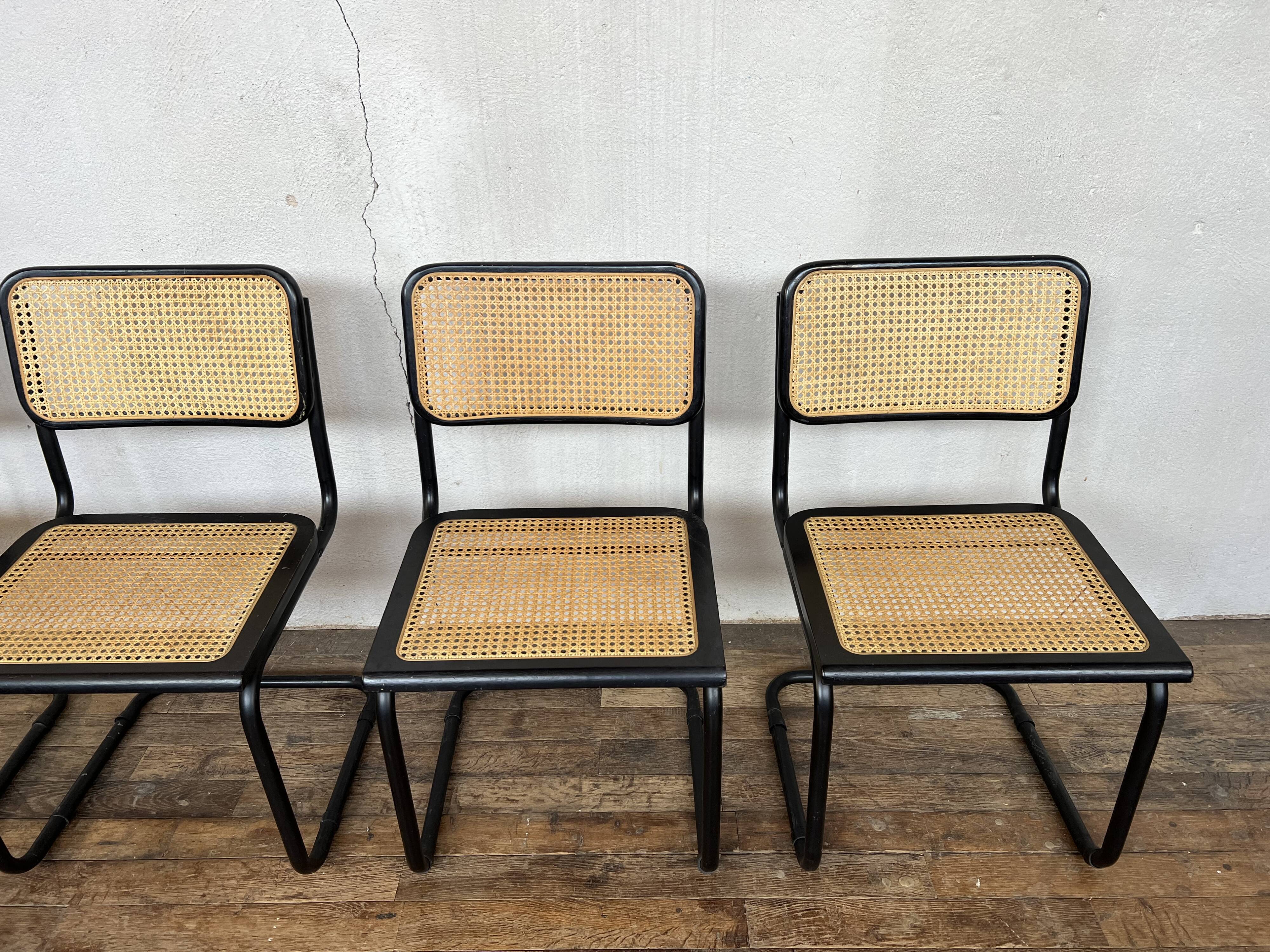 Series of 4 chairs b32 Marcel Breuer 1970