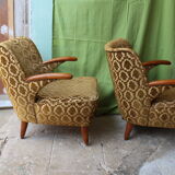 Pair of cocktail armchairs
