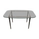 Table basse design 1950 verre et métal.