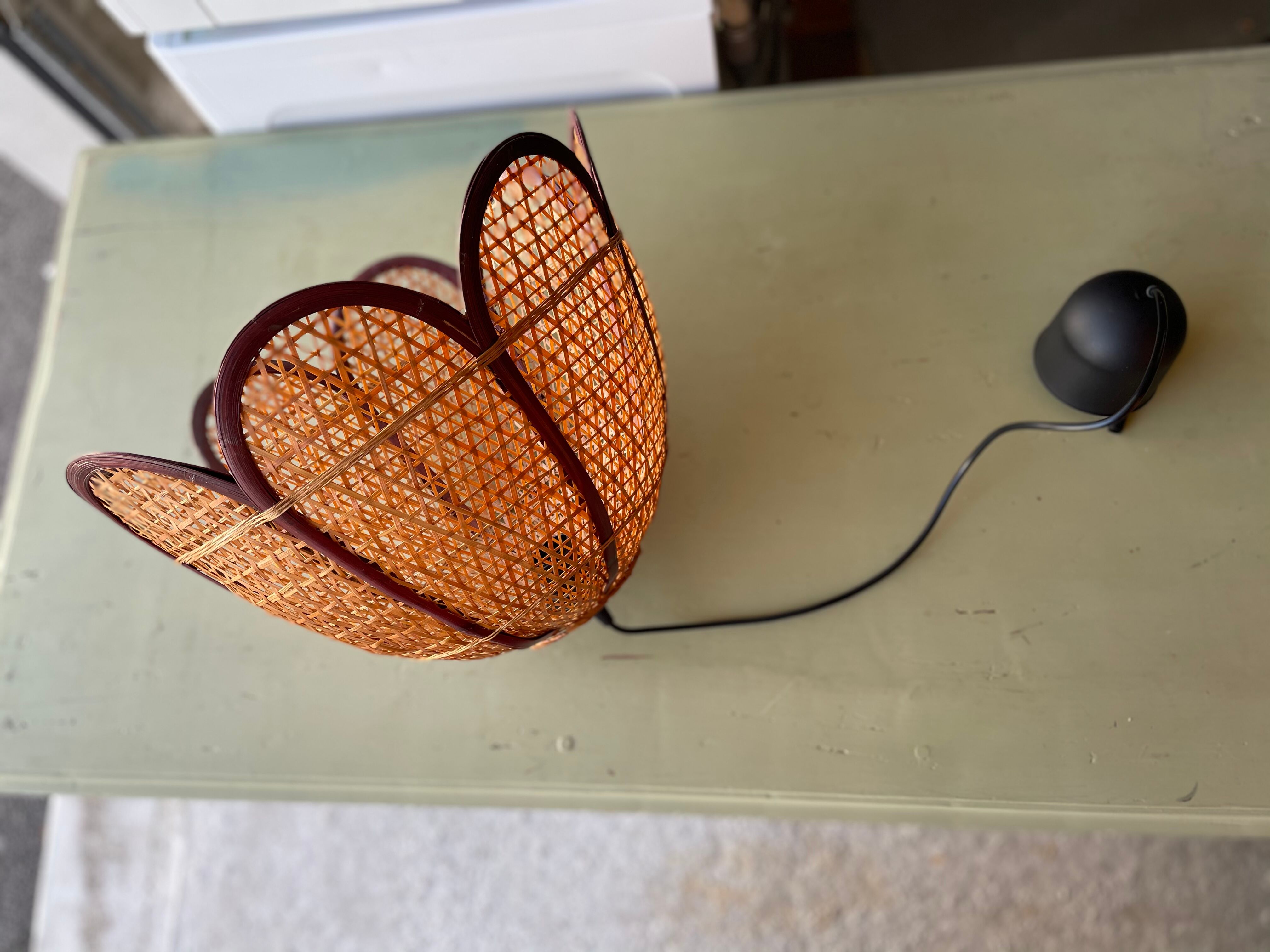Vintage rattan flower hanging