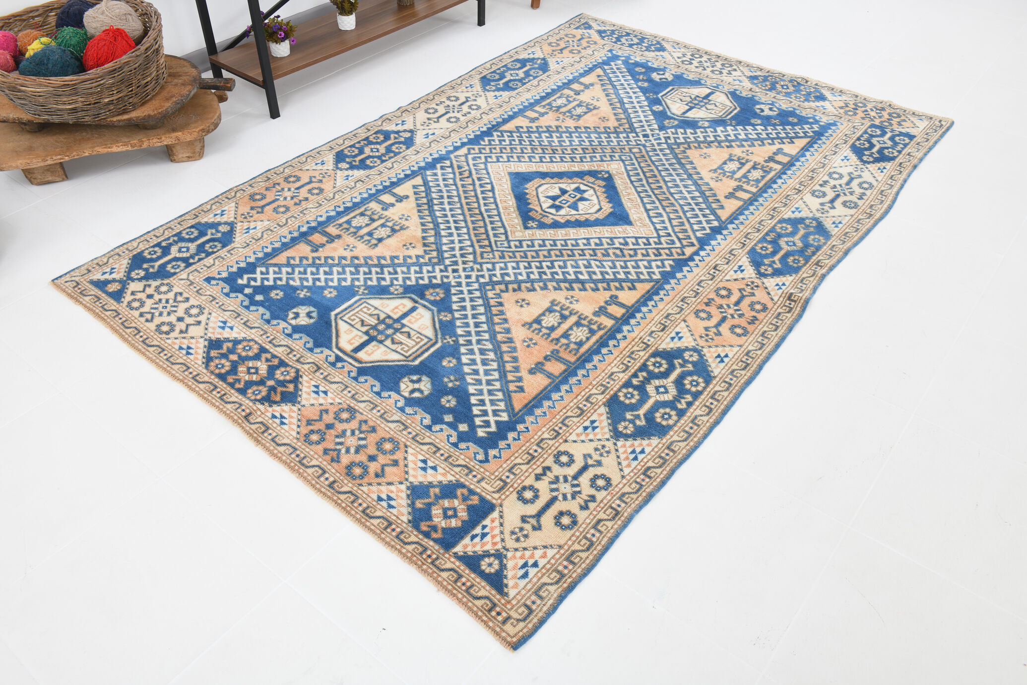 Medium Size Royal Blue Oushak Rug