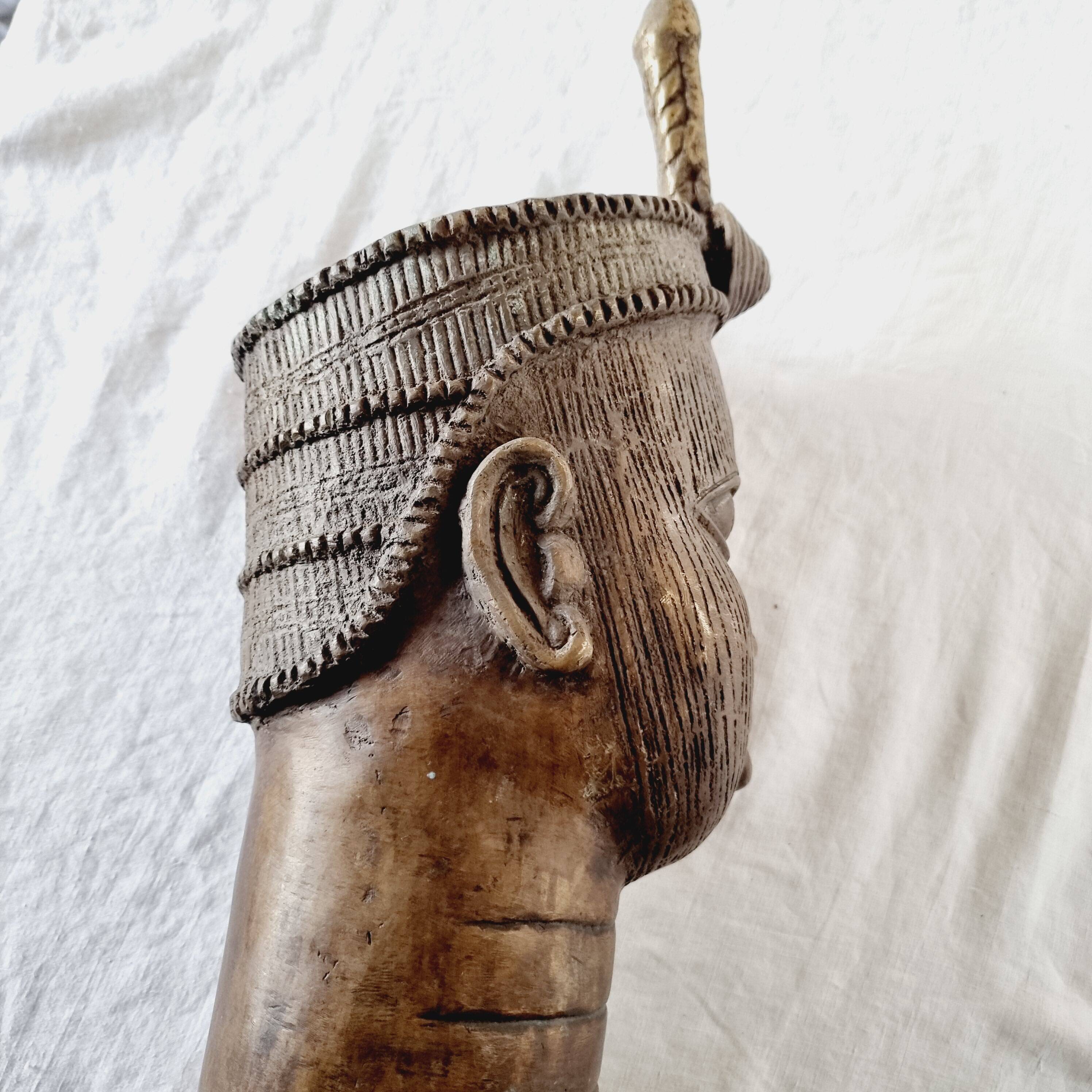head of Ife, cradle of the Yorubas, from the Kingdom of Benin (Nigeria) in Bronze 1950s-60s Col
