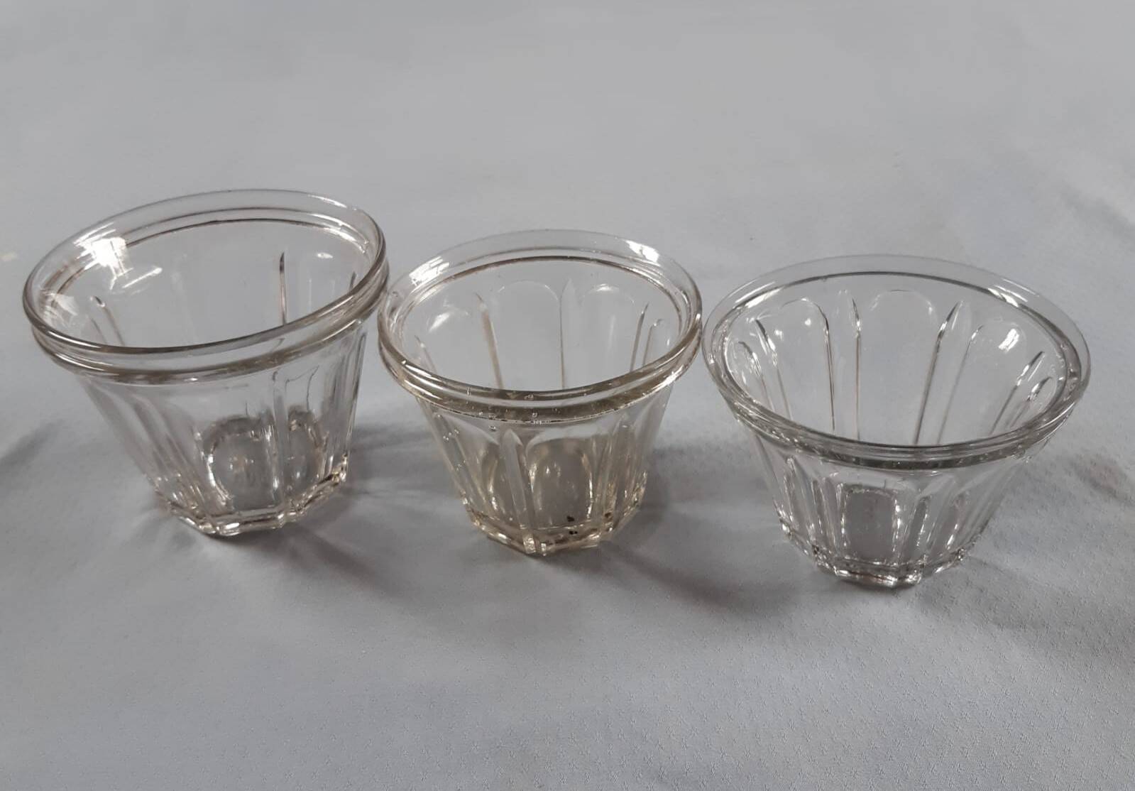 3 jam jars in blown glass