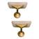 Brass Satinated Glass Sconces, 1980s, Set of 2