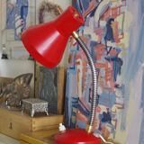 Lampe de bureau à poser rouge vintage année 70