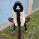 Tripod chair/stool in wood and goatskin