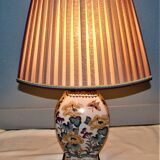 Lamp decorated with peonies and butterflies