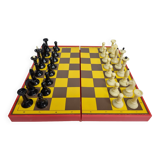 Vintage 80s Latvian Travel Magnetic Chess Set Complete with Pieces and Board