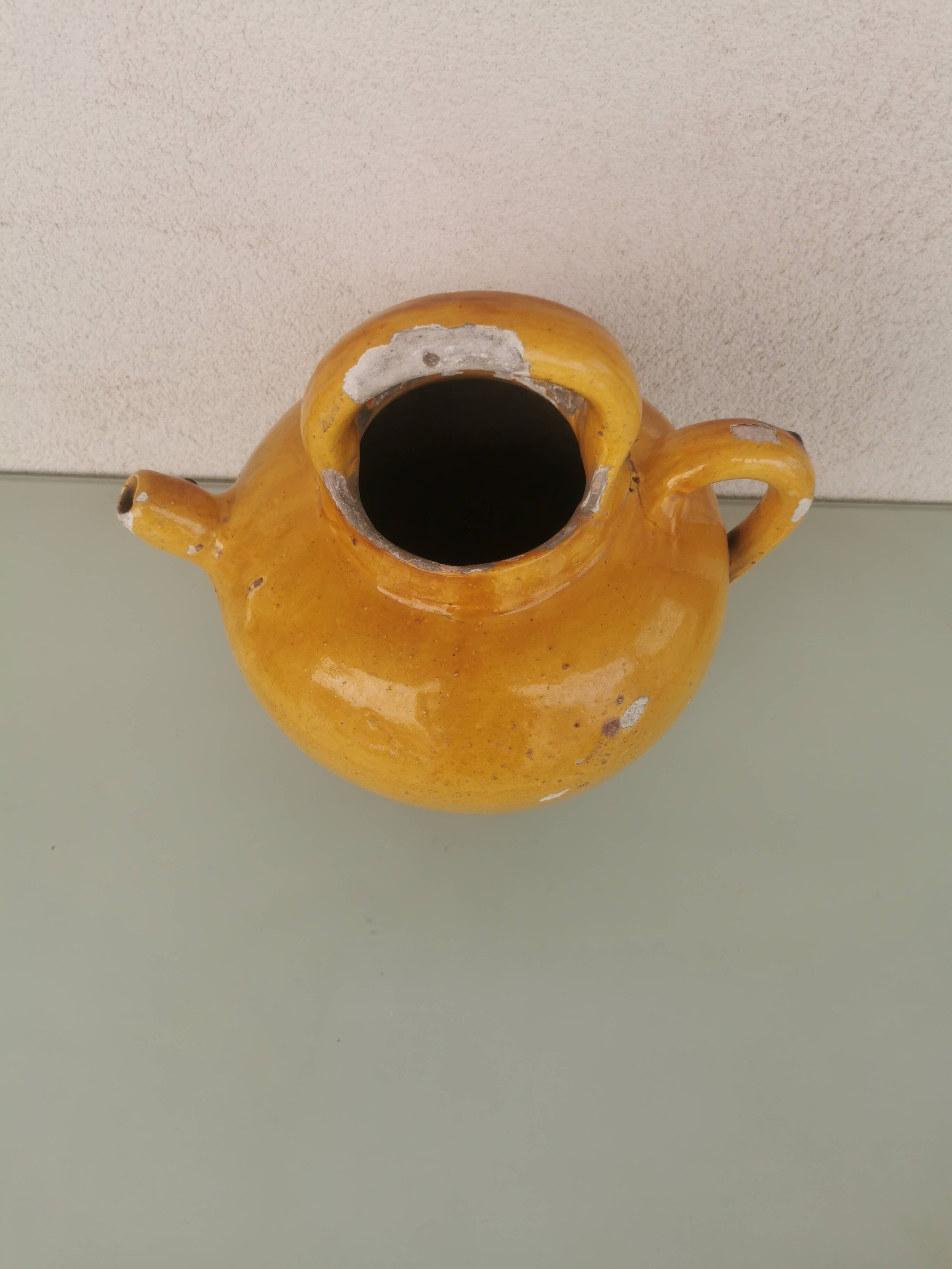 Yellow stoneware jug