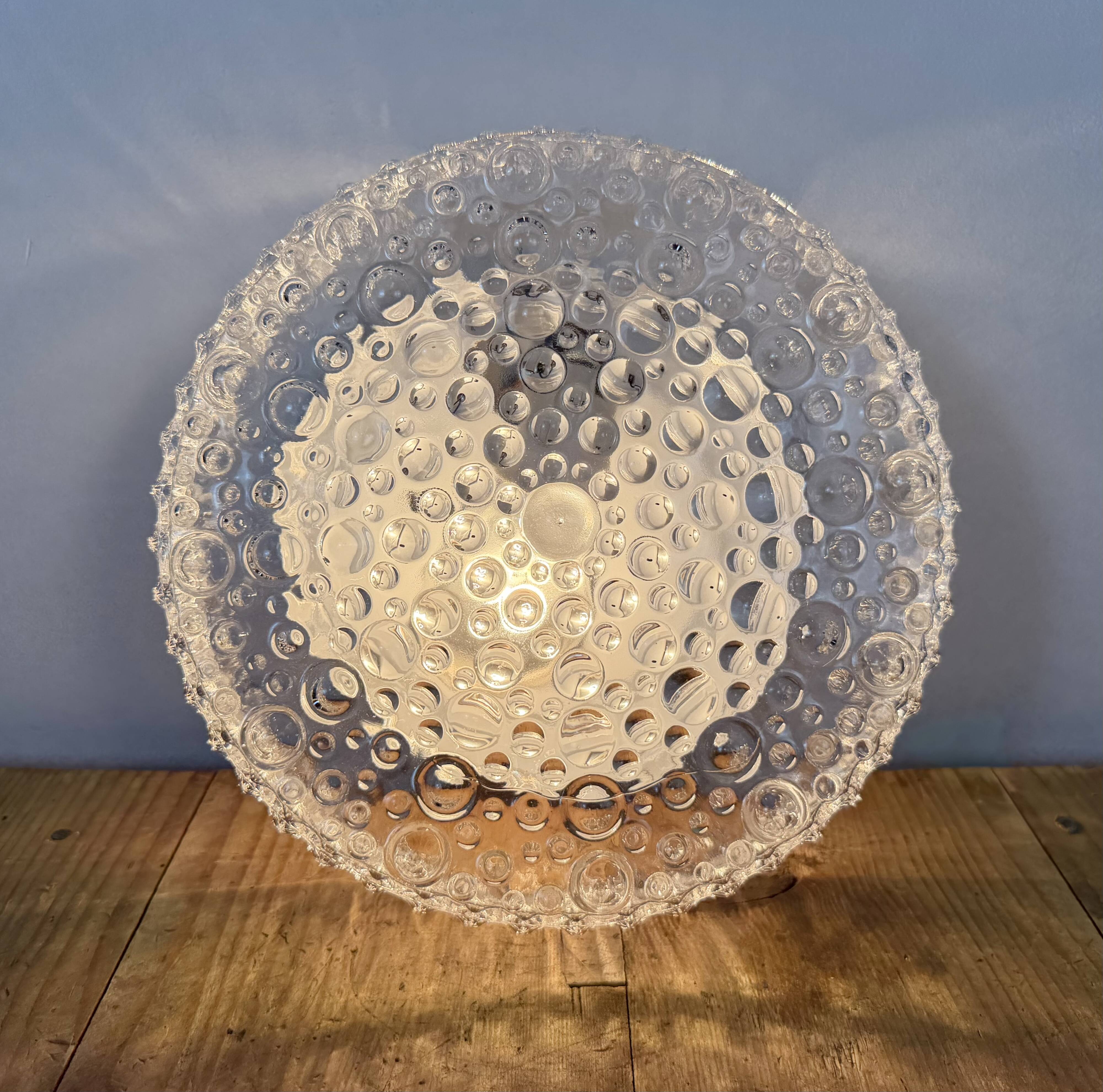Vintage Glass Wall or Ceiling Light, 1970s