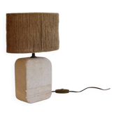 Stone and rope lamp in the style of Albert Tormos
