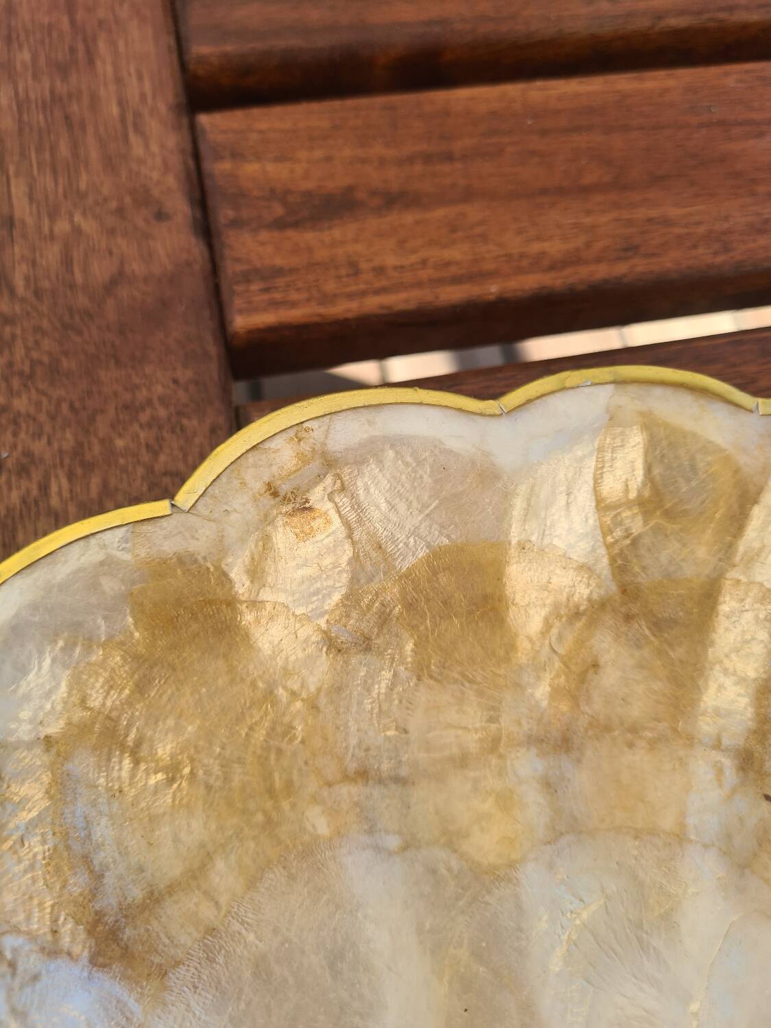 Mother-of-pearl and brass pocket emptier