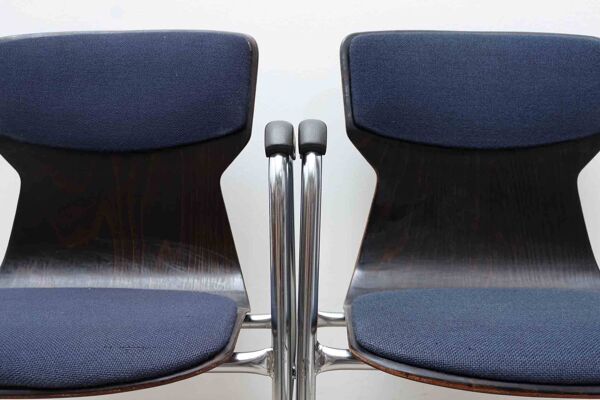 Chaise Eromes fourmi ébène et chrome avec accoudoirs et coussin