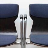 Eromes ant ebony and chrome chair with armrests and cushion