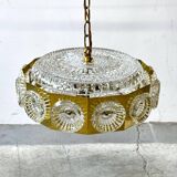 Crystal pendant lamp, designed by Carl Fagerlund, Sweden 1960s, vntg, mid-c modern