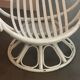 Vintage armchair in white lacquered rattan
