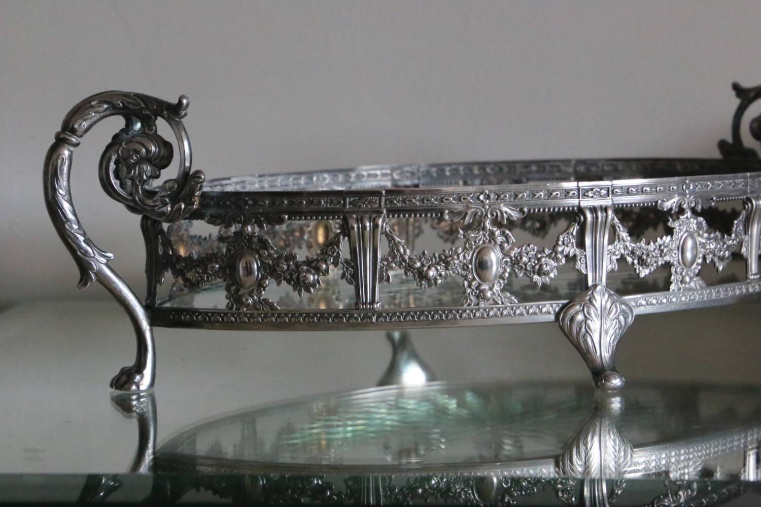 English silver table centerpiece