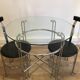 Glass round table and chairs 70/80