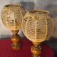 pair of Scandinavian style bedside lamps, vintage design, rope lampshade 3