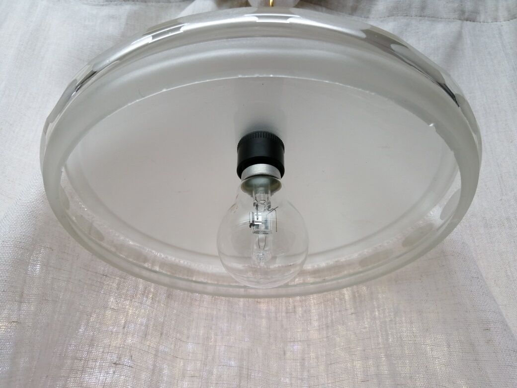 Old vintage Abat day chiseled glass hanging